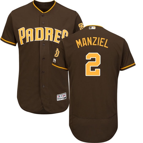 Padres #2 Johnny Manziel Brown Flexbase Authentic Collection Stitched MLB Jersey